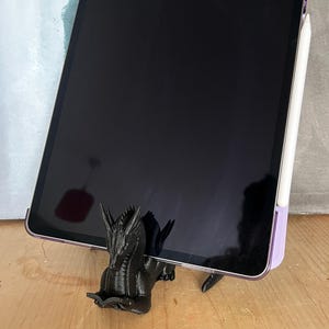 Dragon Tablet & Book Holder: Gothic Desk Organizer
