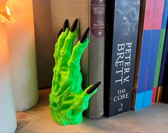 Demon Hand Bookends | Gothic Horror Shelf Decor, Dark Fantasy Bookends