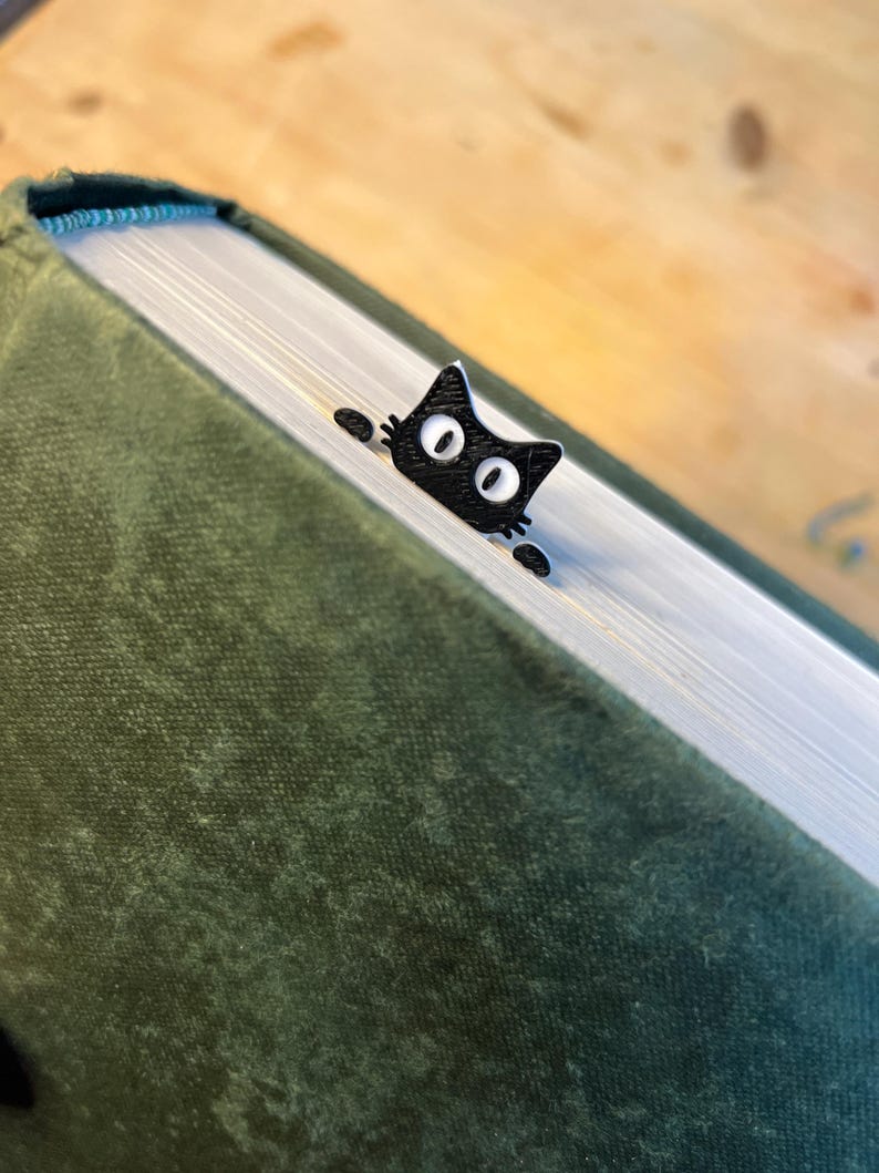 Peeking Black Cat Bookmark Clip Cute Book Lover Gift Animal Reading Accessory for Books Journals Notebooks
