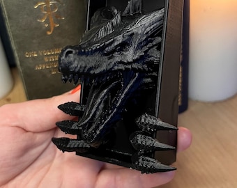 Dragon Book Nook Insert | Gothic Fantasy Bookshelf Decor, Reaching Claws Bookend