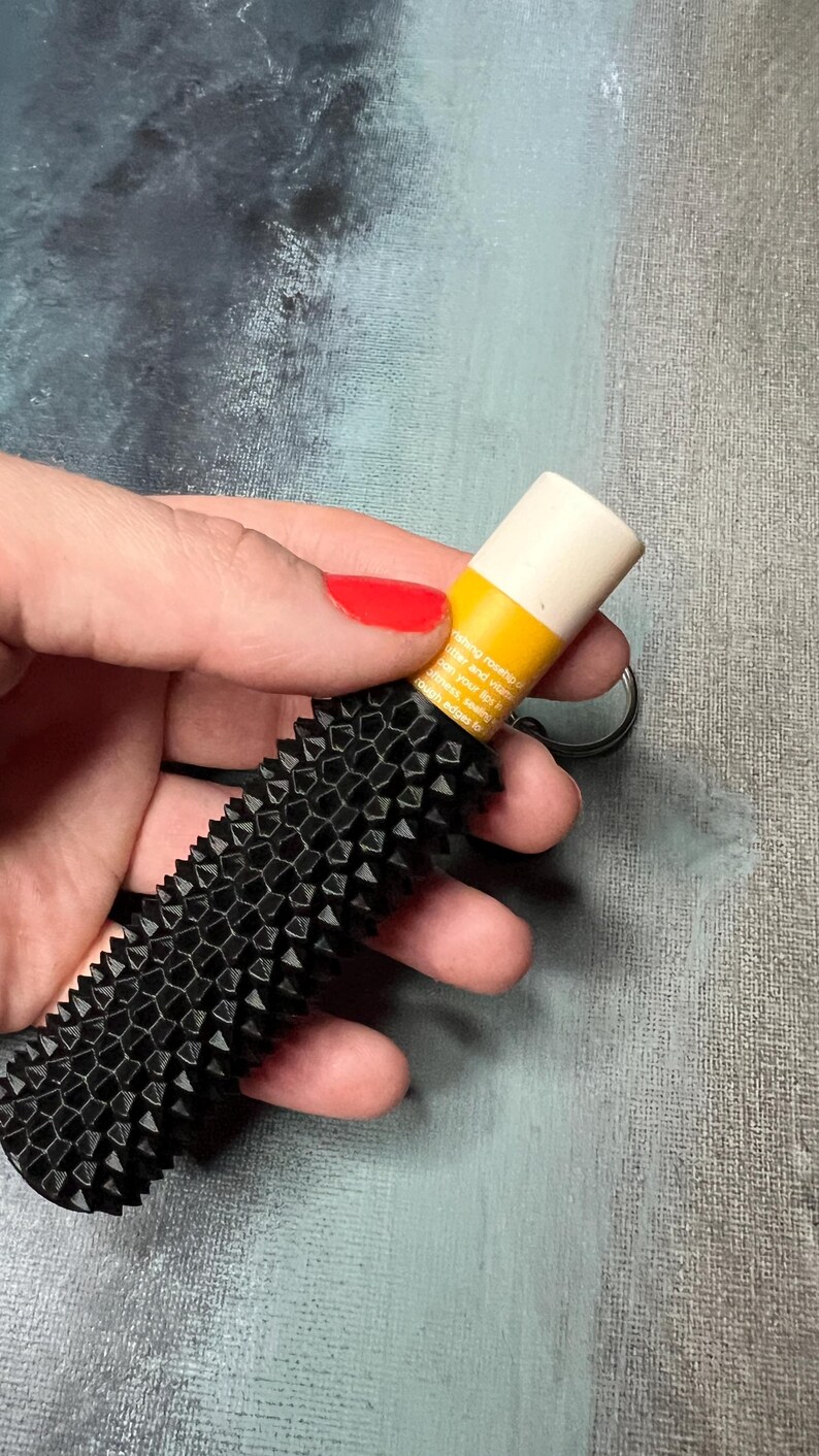 Pocket Stim Sensory Fidget Keychain with Built-In Lip Balm Holder