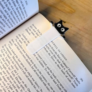 Peeking Black Cat Bookmark Clip Cute Book Lover Gift Animal Reading Accessory for Books Journals Notebooks