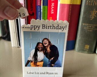 Personalized Photo Block, Custom Birthday Keepsake, Brick Style Display