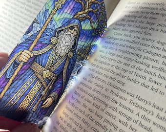 Mythology Stained Glass Bookmark, Odin Thor Zeus Athena Medusa & World Serpent, Norse Greek Gods Gift, Fantasy Book Lover Accessory