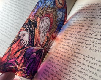 Horror Stained Glass Bookmark, Dracula Nosferatu Werewolf Death & Rose Art, Gothic Book Lover Gift, Dark Fantasy Reading Accessory