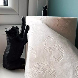 Cat and Bird Toilet Roll Holder: Funny Bathroom Decor