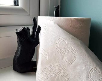 Porta-papel higiênico de gato e pássaro: decoração divertida para banheiro