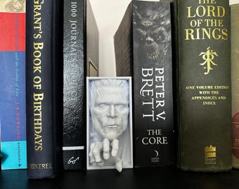 Frankenstein Book Nook Insert | Gothic Horror Bookshelf Decor | Dark Fantasy Shelf Bookend