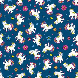 Tissu de coton, tissu tissé « licornes »