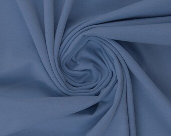 Cotton jersey Vanessa uni "smoke blue" Swafing