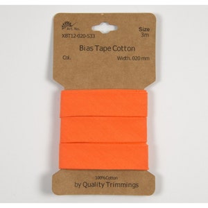 3 meter cotton bevel ribbon &quot;orange&quot;