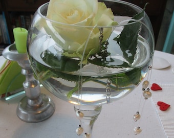 Glass cup for flowers and decoration