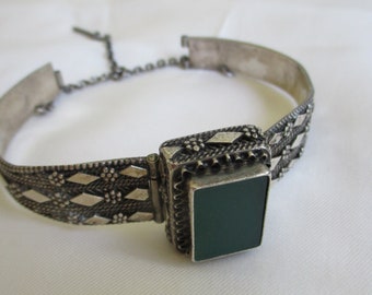 Bangle, silver with eilat - stone