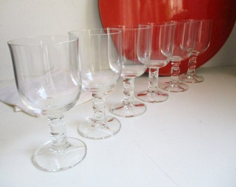 6 wine glasses, Art Deco 60s