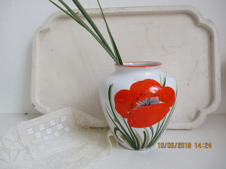 Blumenvase, Keramik, bemalt Bild 1