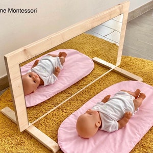 Specchio Montessori in abete + accessori