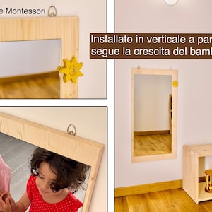 Montessori FIR mirror Adjustable beech wood support for mobiles image 8