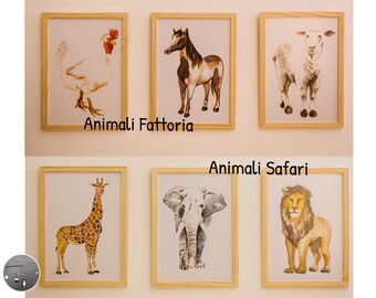 Set of 3 squares (various animals)