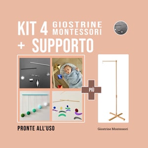 Kit 4 pcs Montessori Carousels (mobile) + Adjustable wooden stand