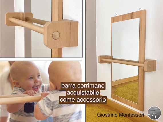 Miroir pour tout-petit Miroir Montessori réglable Toddler Self Care Miroir  de sol en bois Jouets Montessori 2 ans Enfants Cadeau Entrée Miroir HEATHER  -  France