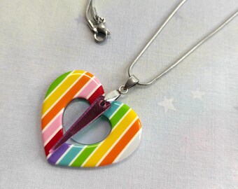 Necklace: HEARTFULL COLOR! - Year 80 90 - 80&#39;s 90&#39;s Jewelry