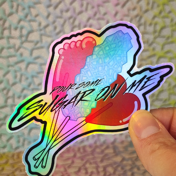 Sticker holographique sucettes 90's