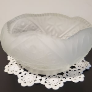 Fenton Frosted Satin Clear Glass Bowl