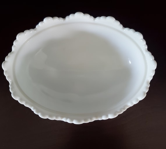 Vintage Fenton Milk Glass Hobnail Oval Lidded Candy Bowl - Etsy 日本