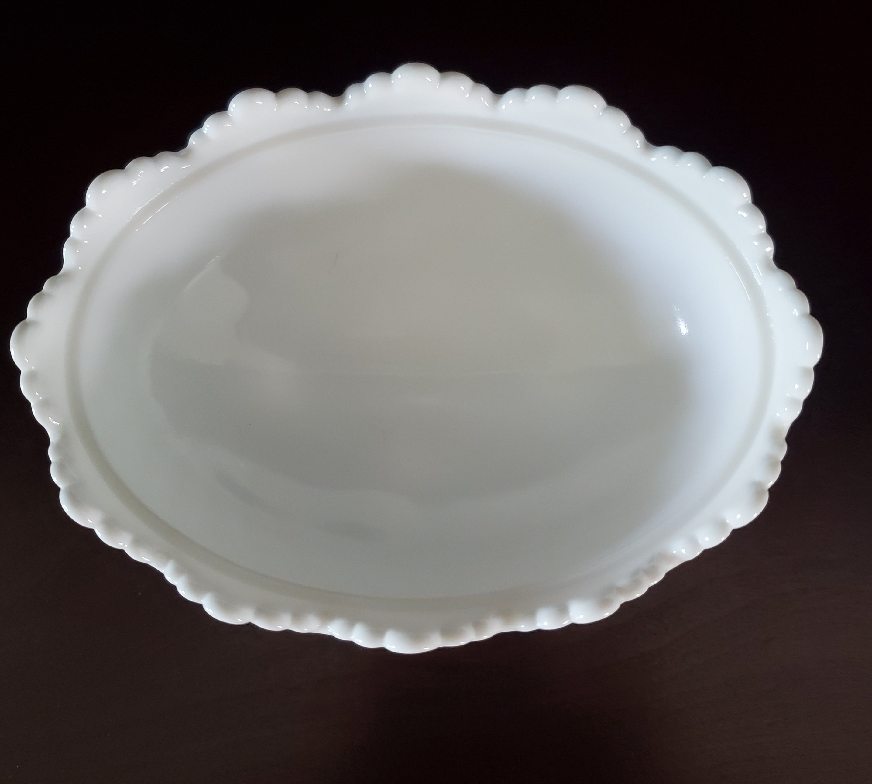 Vintage Fenton Milk Glass Hobnail Oval Lidded Candy Bowl - Etsy 日本