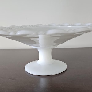 Old Colony Milk Glass Lace Edge Compote/Fruit Bowl