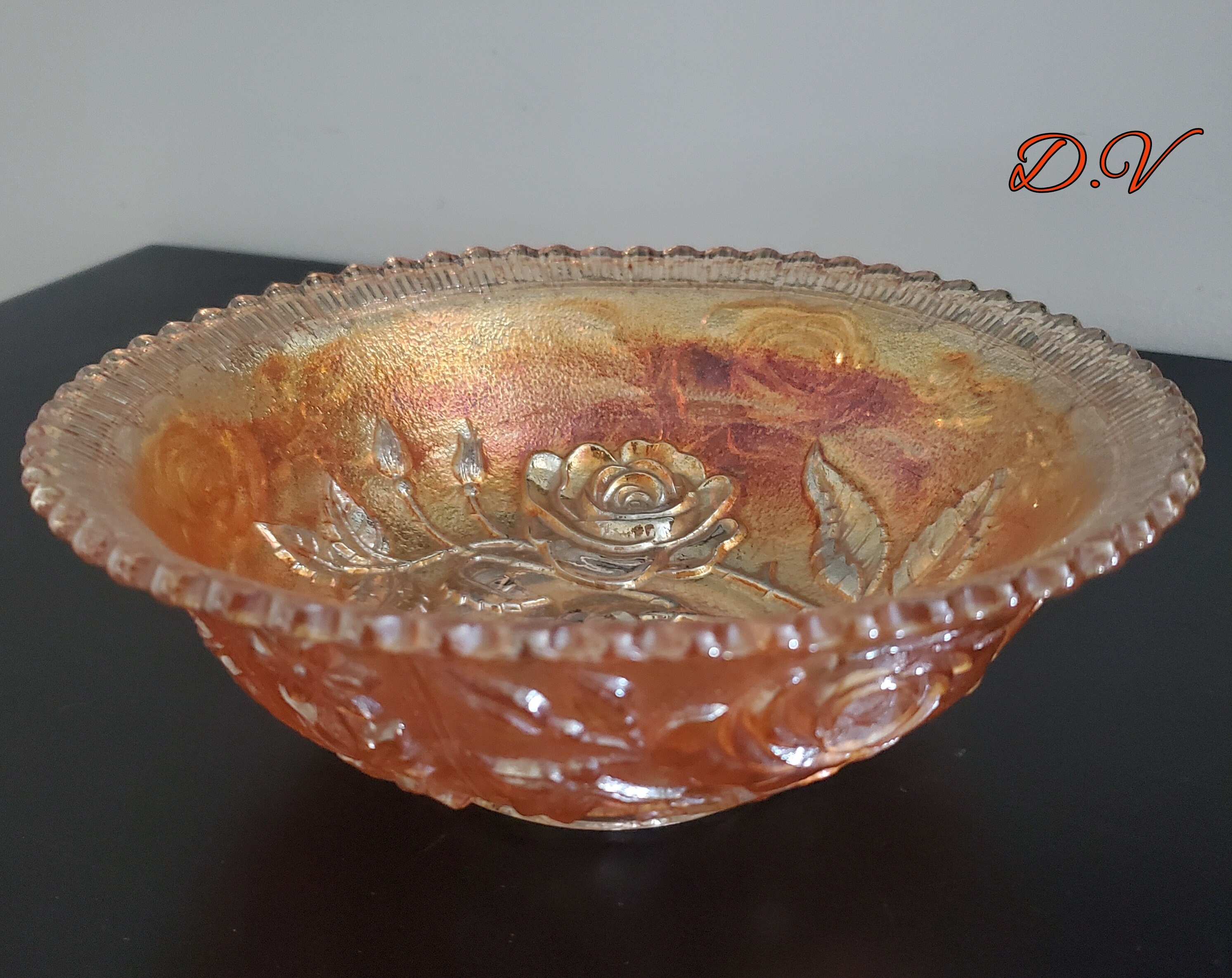 超レア インペリアルグラス社アメリカ製アンティーク・カーニバルガラスボウル 3点 Vintage Imperial Carnival Glass Marigold 