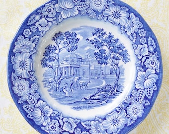 Set of 5-Liberty Blue-Staffordshire-Monticello Home-Bread and Butter Plates