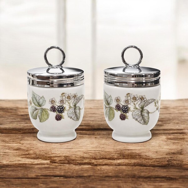 Royal Worcester "Lavinia Pattern" Egg Coddlers-Set of 2