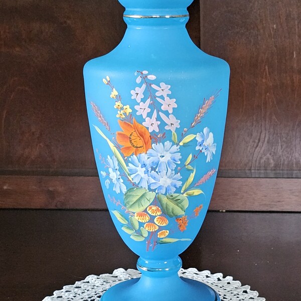 Blue Glass Vase Etsy
