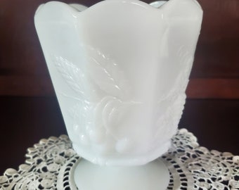 Vintage Milk Glass, NAPCO Pedestal Vase/Planter or Urn