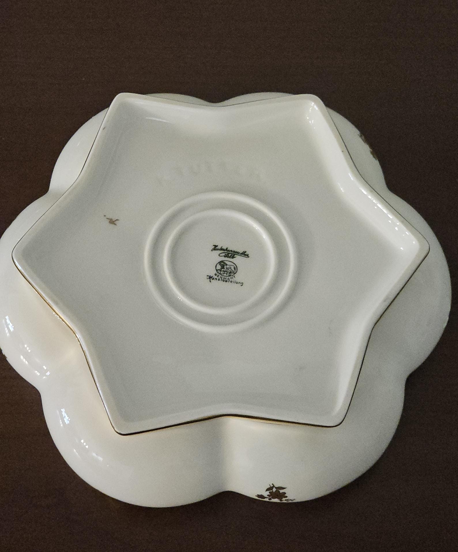 Vintage Karl Tutter Floral Frog Bowl | Hutschenreuther White