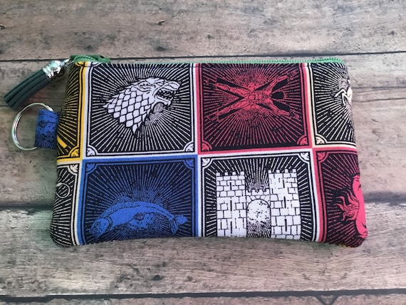 Game Of Thron-es Zipper Coin Purse Canvas Wallet Bag Change Purse Pouch Key Holder With Strap