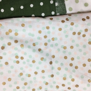 Crafting Fabric Scrap Bag-Quilting Scrap Bundle-Polka Dot Fabric Scraps-Art Fabric Scraps-Fabric Scrap Bag-Green Dot Scraps image 4