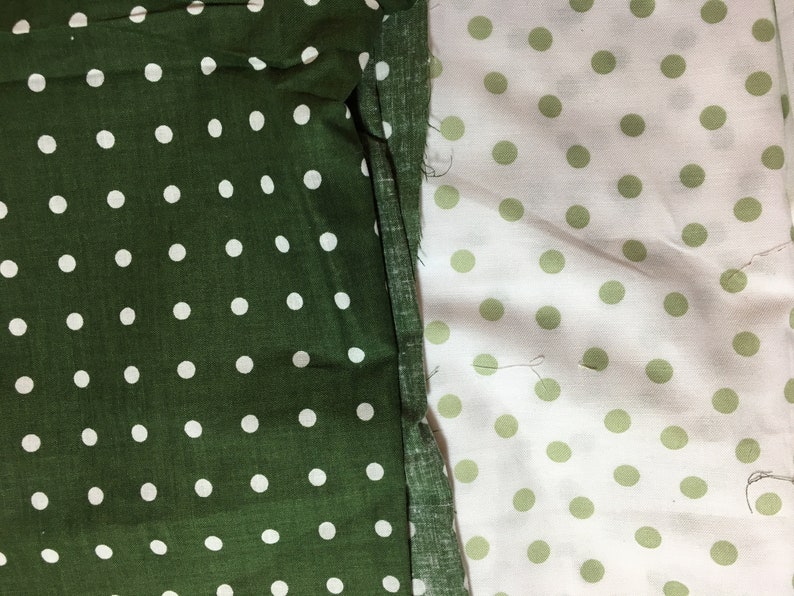 Crafting Fabric Scrap Bag-Quilting Scrap Bundle-Polka Dot Fabric Scraps-Art Fabric Scraps-Fabric Scrap Bag-Green Dot Scraps image 3