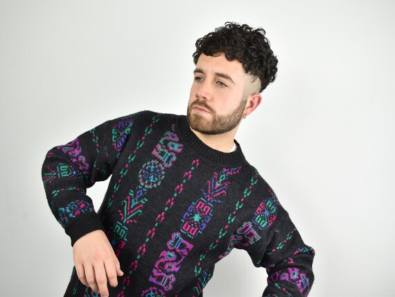 STEFFNER vintage 80s knitted sweater / wool & alpa