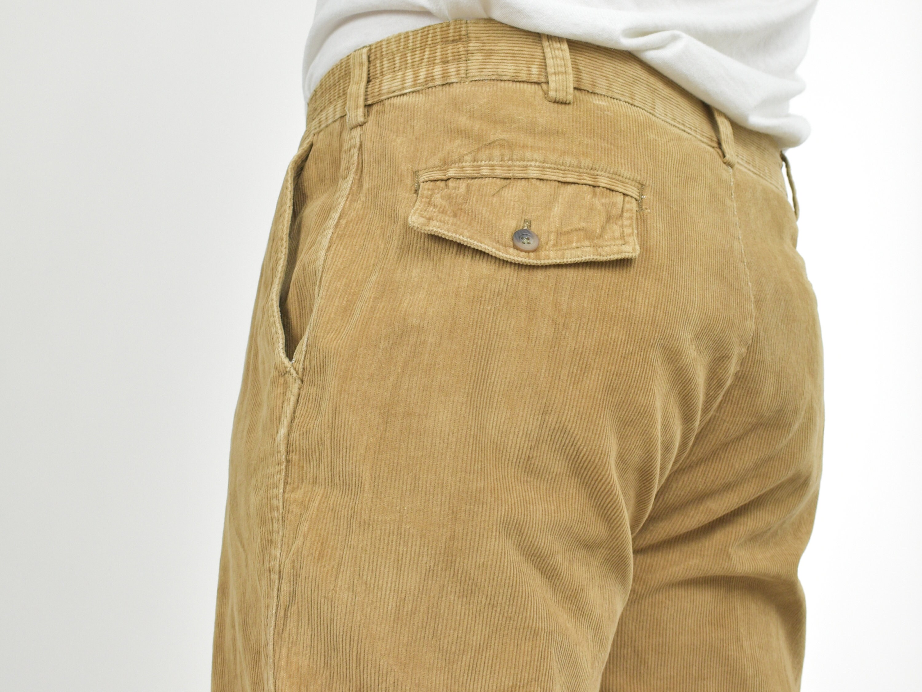 90s Elasticated Cord Trousers in Light 