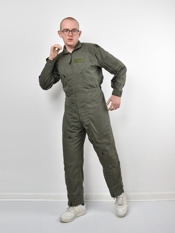 vintage ISRATEX 90s khaki green boiler suit / men'