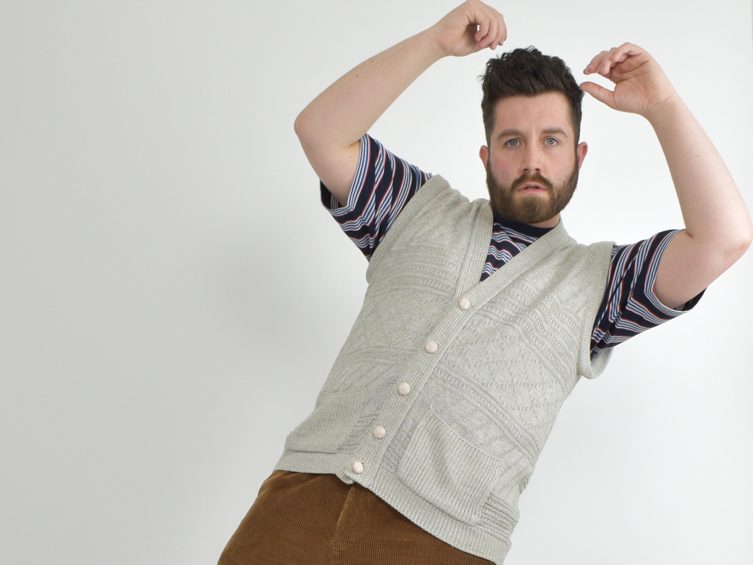 Vintage Sleeveless Grandad Cardigan 