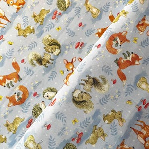 Patchworkstoff von Michael Miller mit Waldtieren, Kinderstoff