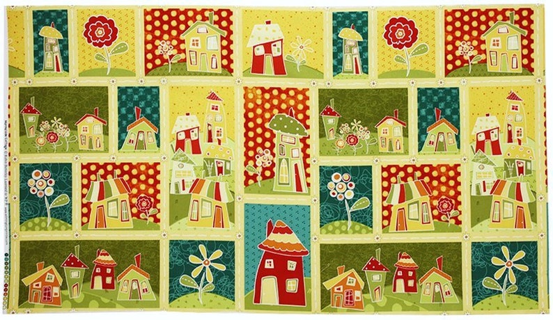 Wilmington Prints Marmalade Cottage Panel Cotton Fabric Children's Fabric image 1