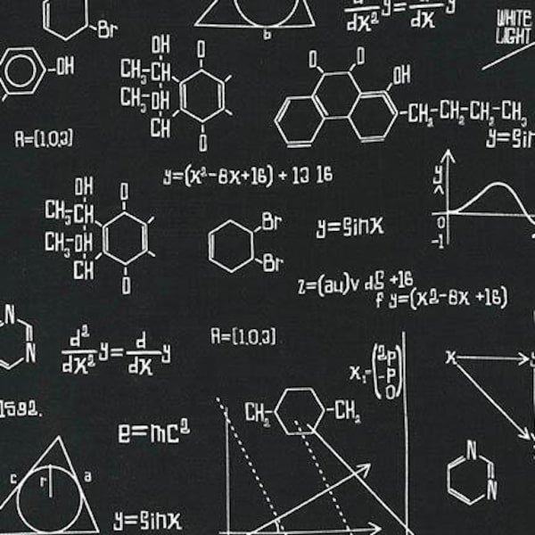 Kaufman Stoff Science Fair schwarz black