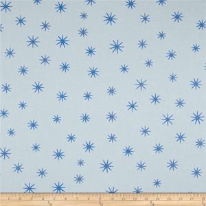 Glitter with stars, light blue