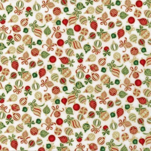 Kaufman Christmas Fabric Holiday Charms cream, ivory