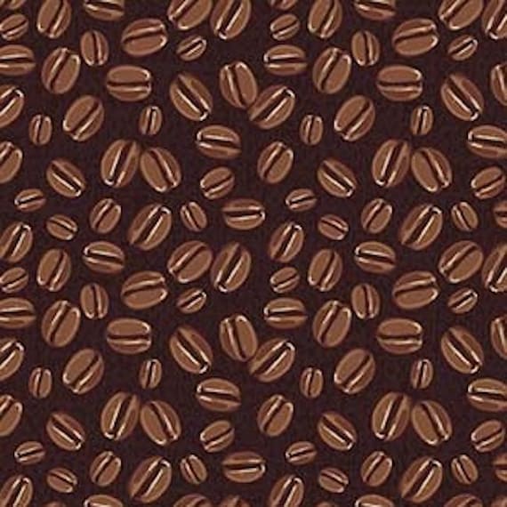 Michael Miller Stoff Coffee Culture Kaffeebohnen braun