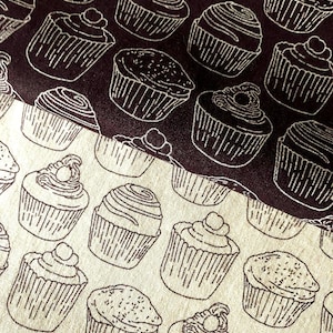 Stoffpaket Fat Quarter Bundle Muffin, braun, FQB, Cupcakes